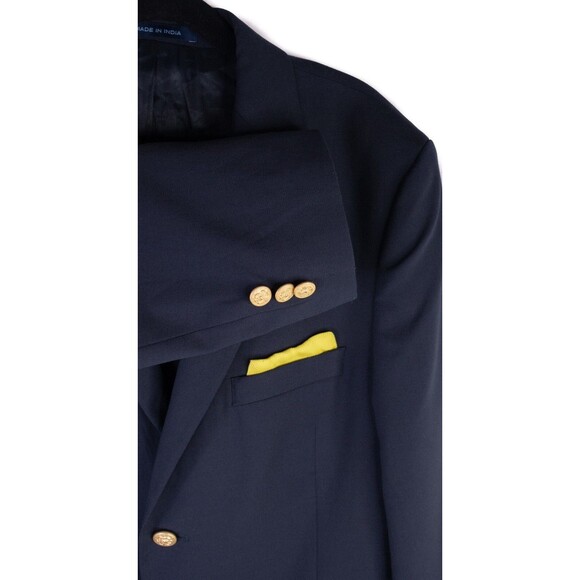 JOSEPH ABBOUD Boys 18R Gold Button Navy Blue Sport Coat Suit Jacket Wool Blend - Picture 6 of 13